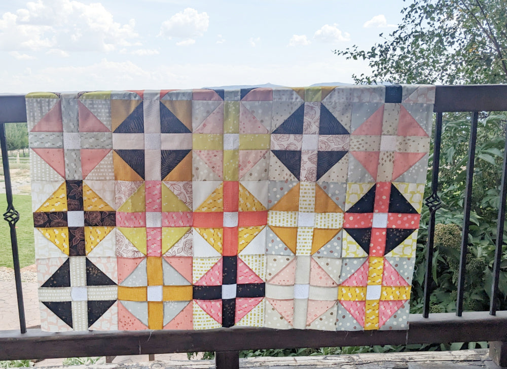 Shoo Fly Five Patch Quilt Pattern with a Layer Cake - pdf pattern