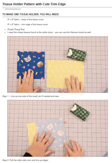 Travel Tissue Holder with Trim - pdf tutorial