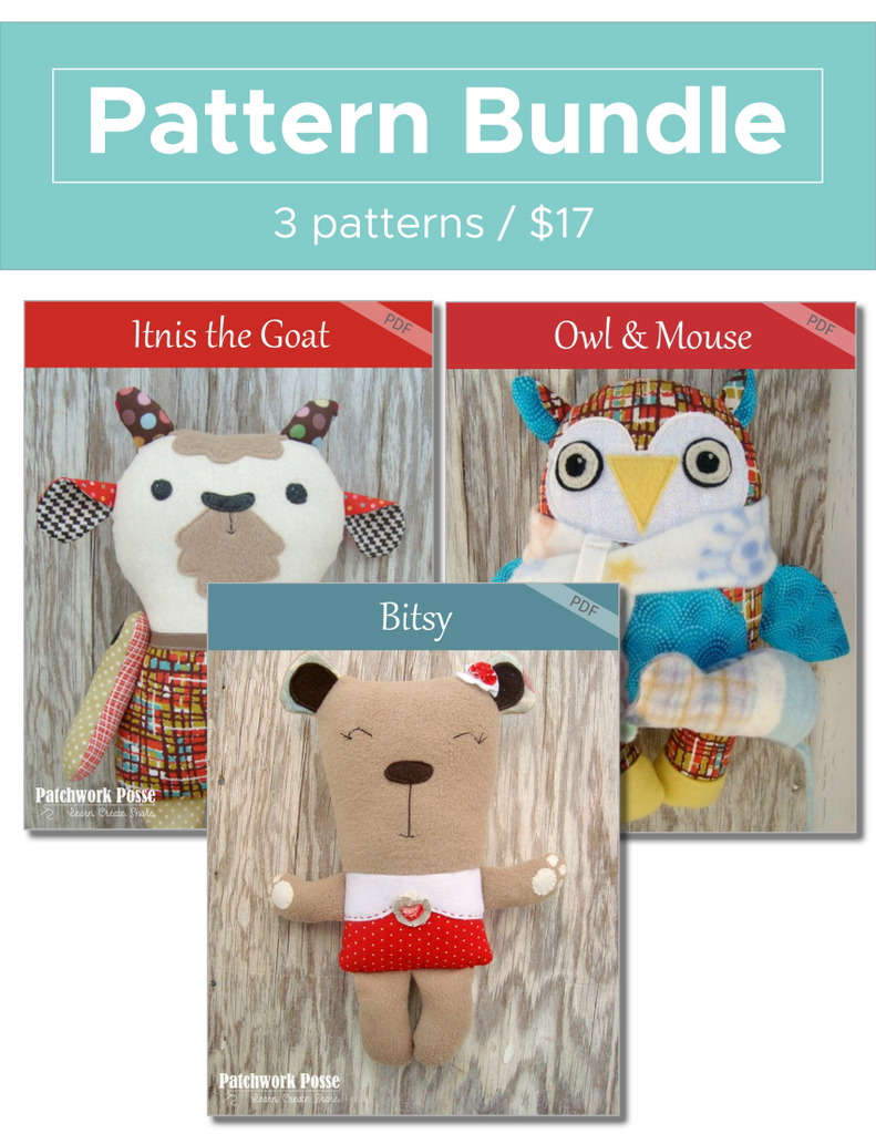 Intis, Owl and Bitsy Bear Pattern Bundle