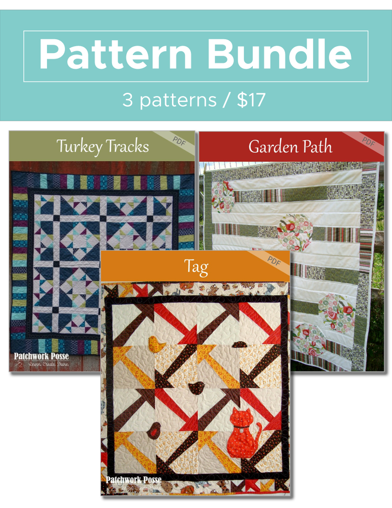 Turkey Tracks, Garden Path, Tag Pattern Bundle