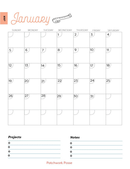 2026 Patchwork Planner Digital PDF