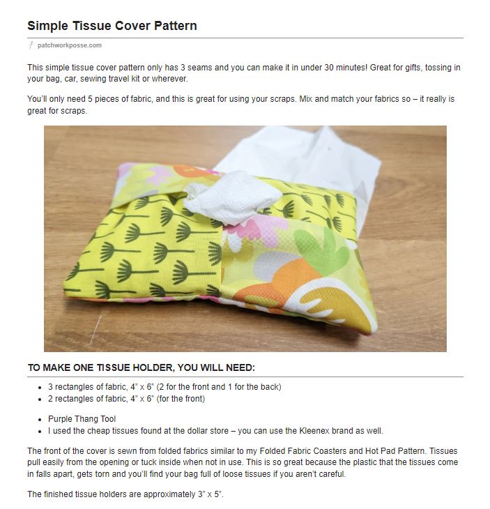 Twisted Travel Tissue Holder - pdf tutorial