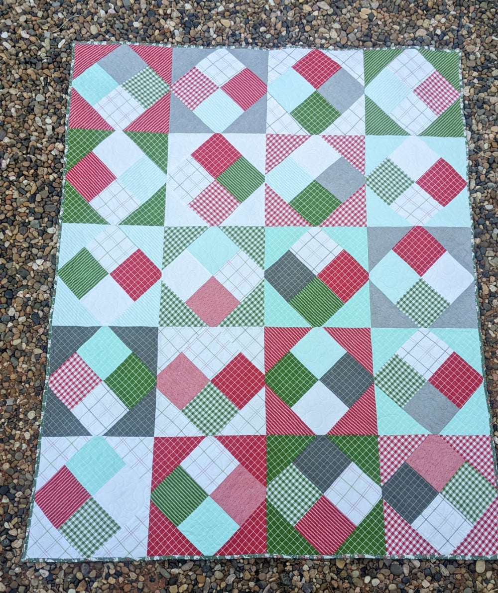 Four and Ten Quilt Pattern with a Layer Cake - pdf pattern