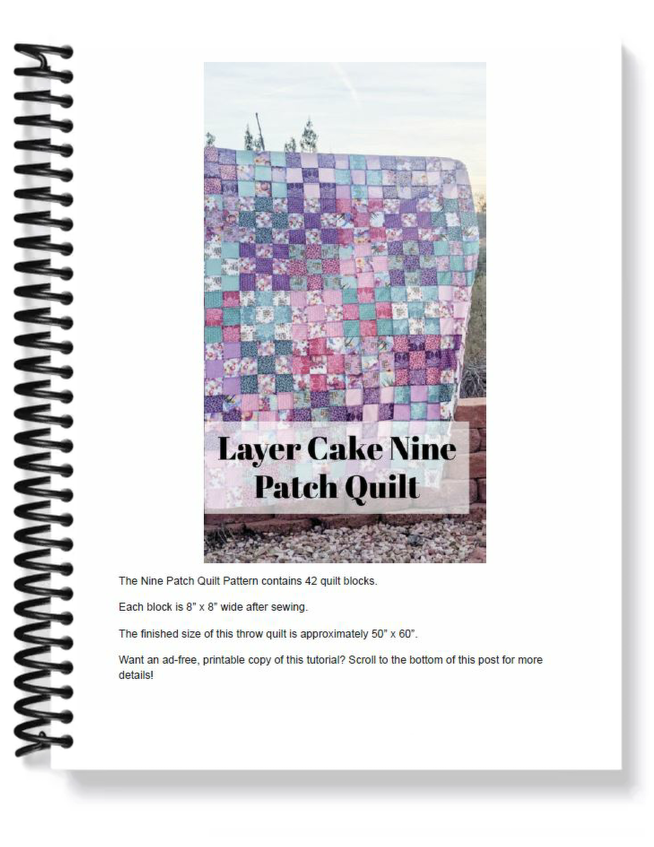 Nine Patch Quilt Pattern - pdf tutorial