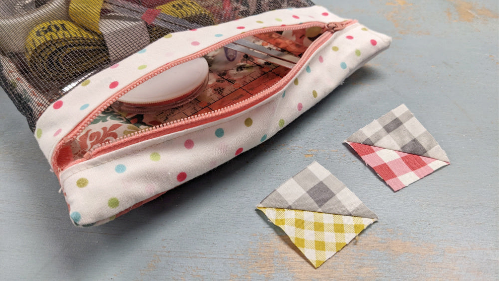 Zipper Project Bag with Quilt Blocks - pdf tutorial