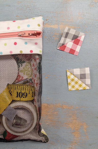 Zipper Project Bag with Quilt Blocks - pdf tutorial