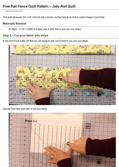 Rail Fence Quilt Pattern - pdf tutorial