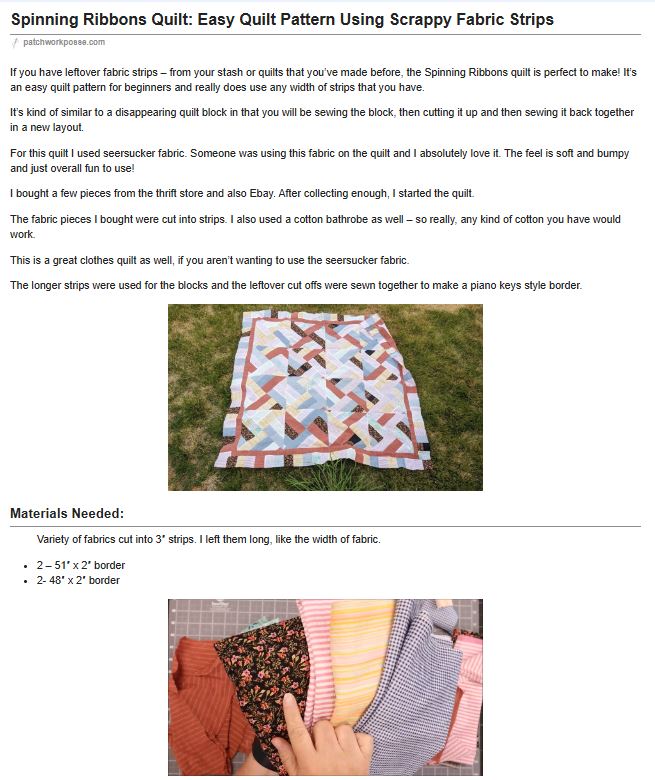Spining Ribbon Spinning Ribbons Quilt - pdf tutorial – Patchwork Posse