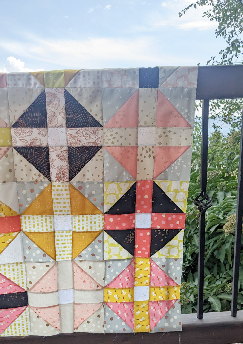 Shoo Fly Five Patch Quilt Pattern with a Layer Cake - pdf pattern