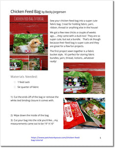 Chicken Feed Bag - pdf tutorial