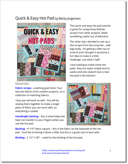 Easy Hot Pad - pdf tutorial