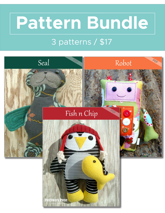 Fish, Seal and Robot Pattern Bundle