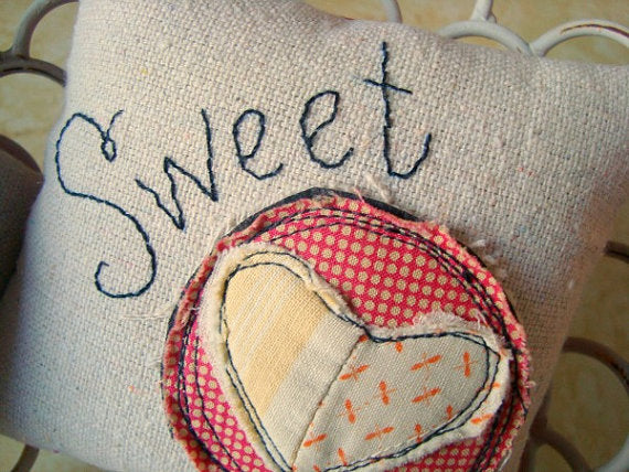 Love Embroidery Mini Pillows